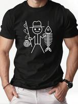 Fishing Pattern Unisex's T-Shirt, Short-Sleeved Round Neck Casual Top S