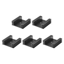 uxcell Parallel Line Notch Heatsink 45 x 45 x 14mm TO-3 for Triode, Black, 5pcs