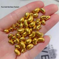 24K Gold Acacia Bean 3D Pendant Necklace, 5G Craftsmanship, Pure Gold Red Bean, Valentine's Day Gift Acacia Bean Gold (approx. 0.1g)