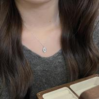 Su Chuang S925 Sterling Silver Tulip Oval Tag Pendant Clavicle Necklace for Women - Simple, Elegant Design. 925 Sterling Silver