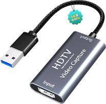 Yasoku USB & HDMI Conversion Adapter Capture Board [Improved Design & Braided Nylon Cable] HDMI Capture Board HD Quality Recording HD1080P60Hz4K