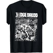 Judge Dredd Iconic Comic T-Shirt - Retro 2000 AD Graphic Tee with Iconic Print, Round Neck Casual Shirt Suitable for - Wear, Machine Washable for S