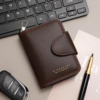 Men RFID Blocking Wallet Large Capacity Credit Card Holder Zipper Accordion Card Case Leather Card Organizer Coin Purse