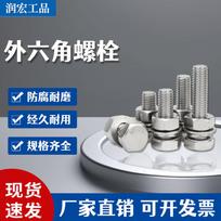 304 Stainless Steel Hexagon Bolt & Nut Set One Set