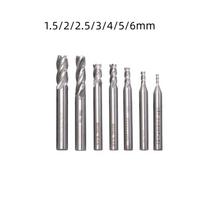 7/10Pcs 4-Flute Spiral Milling Cutter Set High-Speed Steel CNC Milling Tools  Wood Steel Milling 7Pcs set 2