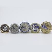 Golden State Warriors Championship Rings Set: 1975, 2015, 2017, 2018, 2022 (5-Piece) Size 9