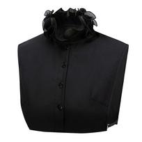 Versatile Ruffle Edge Women Fake Collar Double-layer High Stand Stand-up Collar Detachable Elegant Blouse Collar Top Accessories