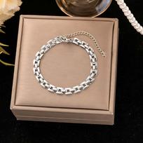 Silver Color Mesh Link Chain Stainless Steel Bracelet for Women Charms Bowknot Watch Chain Bracelet Wedding Fashion Jewelry Hot