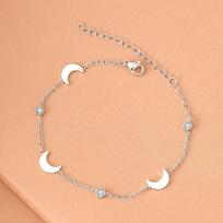 Stainless Steel Moon Beaded Fine Bracelets for Women Ladies Classic Fashion Exquisit Zircon Beaded Bracelets Jewelry Accessories