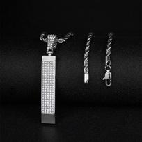 Gold Bar Diamond Cuban Link Chain - Hip Hop Jewelry Fashion