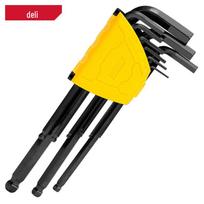 Deli 9-Piece Blackened Extra-Long Ball-End Hex Key Set 9-piece set