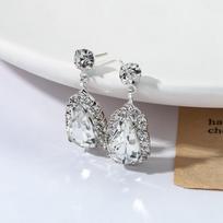 Elegant Water Drop Rhinestone Crystal Zirconia Stud Earrings