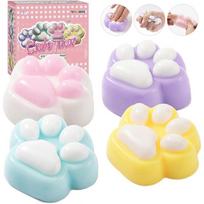 4Pcs Taba Stress Relief Squishy Toys Cat Paw, Cute Kawaii Paw Sensory Squeeze Toys, Handmade Ultra Soft Animal Squishies Toys, Party Favors Squishy Fi