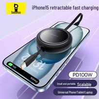 Baseus PD100W Ret retractable Dual Type-C Fast Charging Cable 1m