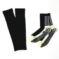 Thick Mid-Calf Anti-Slip Gel Soccer Socks & Leg Guards Set - Wear-Resistant One Size juoda