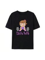 Funny Gym Barbell Girl He Asked Me To Clean So I Did Three Sets T-Shirt Otaku Short-Sleev Top Wo'unisex Lovely Graphic Tees Y2k Top S