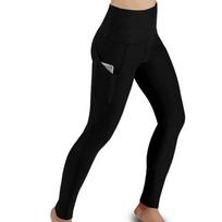 Moteriškos vienspalvės sportinės antblauzdžiai su kišenėmis aukštu juosmeniu Push Up Pants Fitness Gym Treniruočių jogos kelnės S