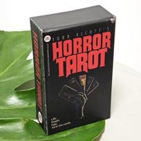 12*7 cm siaubo taro – siaubo tematikos kortų kaladė su iliustracijomis, įkvėptomis makabriškos literatūros ir baisios popkultūros – dėžutės rinkinys su 78 kortomis