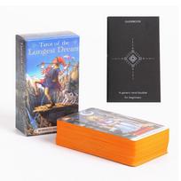 „Tarot of the Longest Dream“ 78 vnt. kortelės su vadovu pradedantiesiems Oranžiniai paauksuoti kraštai 10,3*6 cm