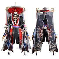 Žaidimas   Scaramouche Cosplay   Kostiumas Klajūno Perukas Batų Rinkinys Anime Helovino Vakarėlio Cosplay Uniforma L-(Suit+Wig+Hat)