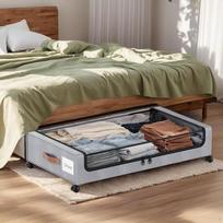 Lova su ratukais ir daiktadėže pilka spalva