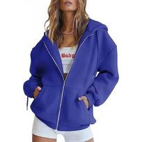2025 Unisex Fleece Hooded Cardigan Sweatshirt - Autumn/Winter Solid Color Sports Top XXL