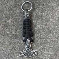 1 vnt. Thoro plaktukas Mjolnir Valknut Trinity Kompasas Amuletas Papuošalas Vikingų Rūnos Karoliukai Rankų darbo Paracord Raktų pakabukas Vyrams Moterims 12 cm