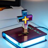 Magnetinis levituojantis kryžius Plaukiojantis krikščioniškas kryžius Biblijos pagrindas Levituojantis kryžius Plaukiojanti šviesa namų dekoravimui EU Plug