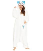 SAZAC Fleece Kigurumi Adult Free Size White (Chiikawa) [Bicolor Cat]