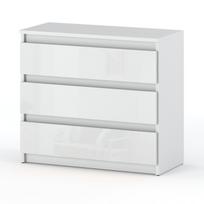 Blizgi balta komoda 80cm TV spintelė Baldai svetainei miegamajam