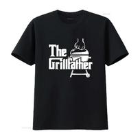 The Grillfather Pitmaster BBQ Lover Smoker Grilling Dad T Shirt vintage Washed homme Versatile streetwear Breathable S