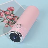 1Pc 400ML Smart Thermos Stainless Steel Water Bottle Led Digital Temperature Display Coffee Thermal Mugs Intelligent Insulation 400ML rožinė