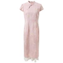Sancai New Chinese Style Floral Faux Two-Piece Long Dress M