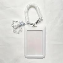 Retractable Card Holder Keychain Star Pendant Cute Cartoon Pattern Durable Plastic Metal Clip Open Ring Compact Functional