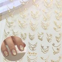 High Quality Bronzing Star Nail Art Stickers Self Adhesive Glitter Stereoscopic Nail Decor Charms