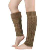 Women Leg Protectors Foot Warmers Knitting Fried Dough Twists Leg Warmers Japanese Plush Wool Socks Warm Stack Socks One Size