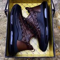 Mens Lace Up Leather Business Casual Shoes Thick Sole Trendy Comfortable Dad Shoes for Walking Work Outdoor Daily Use 39