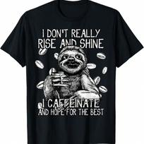 Sloth Coffee Caffeine Lover Coffeeholic Barista Coffee Maker T-Shirt S
