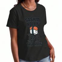 Sushi Lover Wounisex's Cotton T Shirt, Premium Cotton Print, Durable And Casual Fashion. Just A Girl Who Loves Sushi Graphic Tee, Comfortable And Styl S