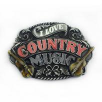 Country Music Guitar Belt Buckle - Rock Band Style for Jeans