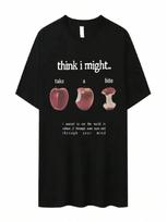 Pop Take A Bite Graphics T-Shirt Double Sided Print unisex Short Sleeve ONeck T-Shirt Fashion Tee Shirt Casual Clothing Streetwear S