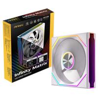 ANTEC Infinity Matrix 120 ARGB White 120mm Fan: A PC case fan with a mirror-like design. INFINITY MATRIX 120 ARGB White PWM FAN