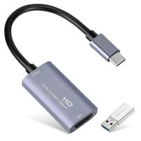 Video Capture Card, GUERMOK USB 3.0 HDMI to USB C Audio Capture Card, 4K 1080P60 Capture Device, Game Live Streaming Recorder, Compatible with PS45,