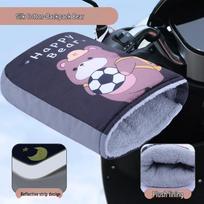 Fleece-Lined Windproof Motorcycle Handlebar Covers: Winter Warmth and Cold Protection One Size