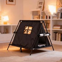 Pet Cage Portable Outdoor Pet Tent Oxford Warm Insulated Dog House Removable Foldable Cat Teepee Tent Car Travel juoda