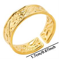 1/5pcs Real Gold Plated Different Ope Adjustable Ring Starfish Flower Heart Stainless Steel Rings For Women Men Jewelry Anillos 1pcs