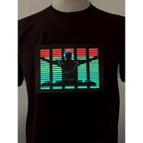 Unisex DJ Sound-Activated LED Glow T-Shirt with Music Sync-  80s 90s Hip Hop Party Shirt, Vibrant Neon Colors, Durable 100% Fabric, All-Season S