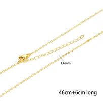 2pcs New Brass Link Chain Necklace 18K Gold Plated With Lobster Claw Clasp Necklace Jewelry with Extender Chain 45cm long