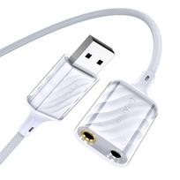 MOSWAG USB Audio Converter Adapter External Sound Card, 3.5mm Headphone and Microphone USB-A, DAC with 24-bit96kHz Stereo USB External Sound Card