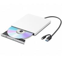 External CDDVD Drive DVD Reco CDDVD-R Player with USB 3.0 & Type-C Cable, Compatible with WindowsLinuxMac OS, Read & Write, Error Calibration, Type-C